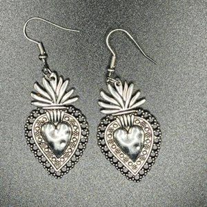 Flaming Heart Milagro Earring